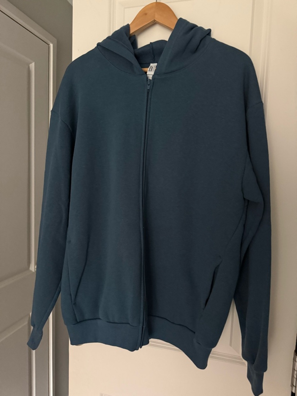 American Apparel Blue Zip-Up Hoodie Fleece NWOT